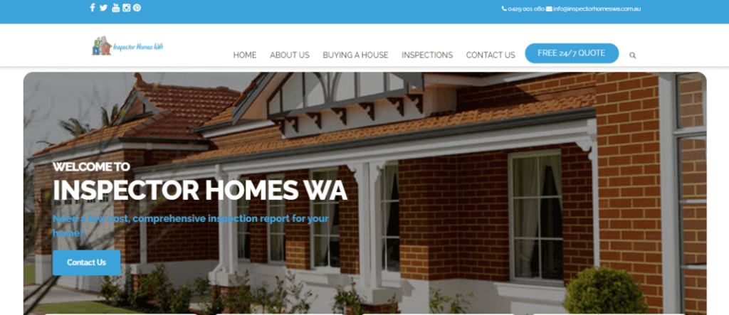 Client Inspector Homes WA Business Website Design