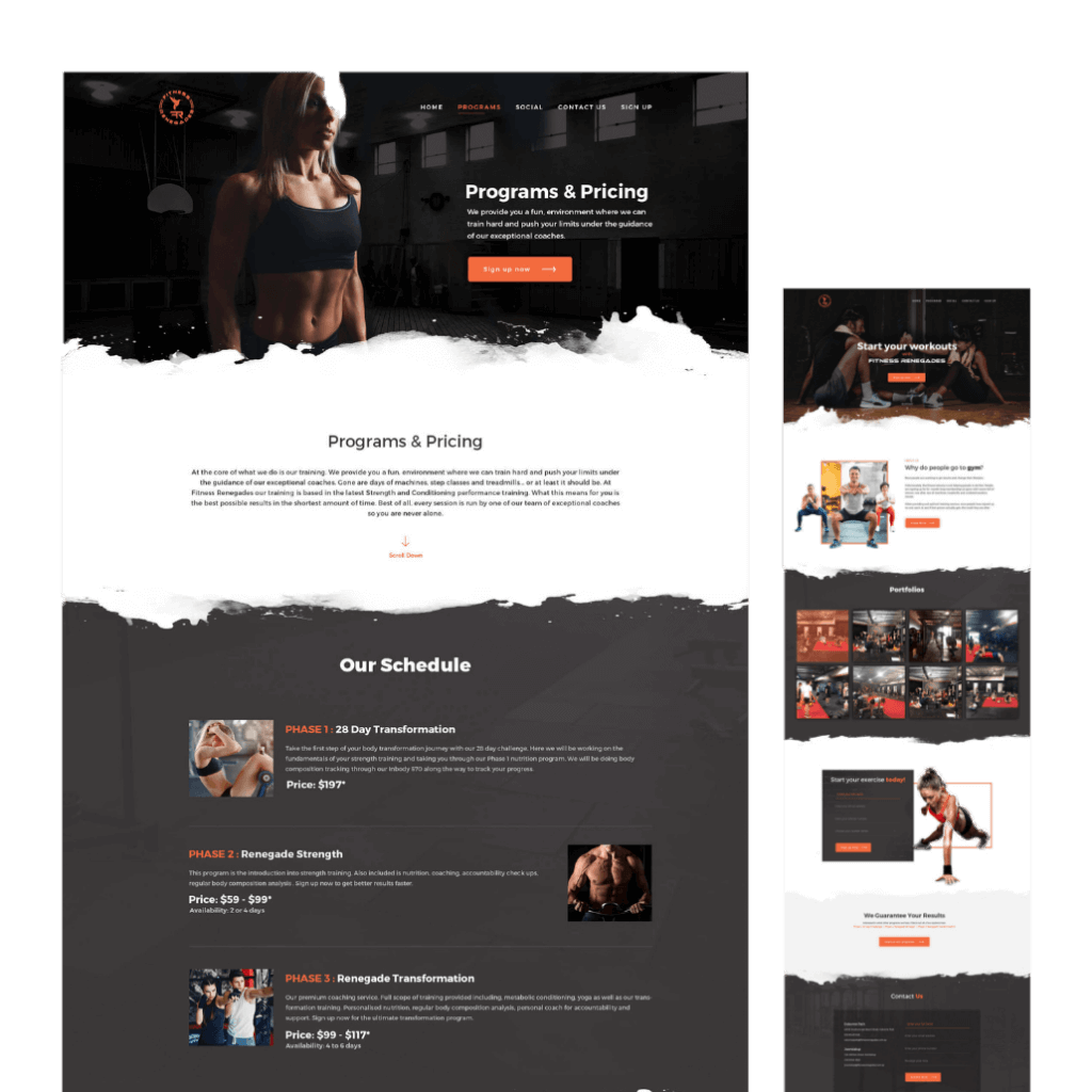 Contact our website developers Perth team for an awesome website like client Fitness Renegades