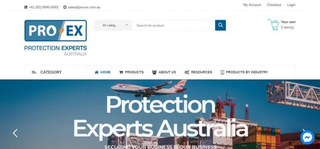 Client-Pro Ex Protection Experts Business optimised ecommerce Website Design