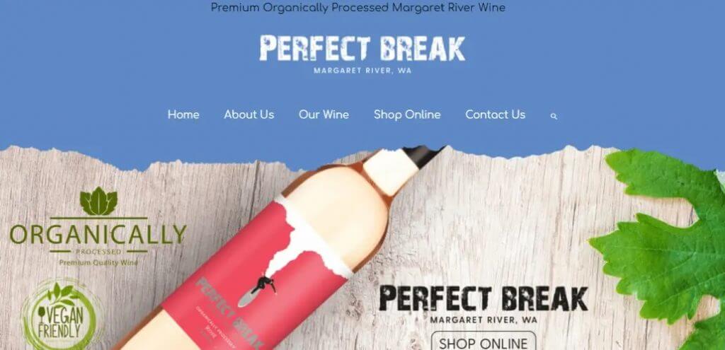 Client Perfect Break Wines on our ecommerce web design portfolio.